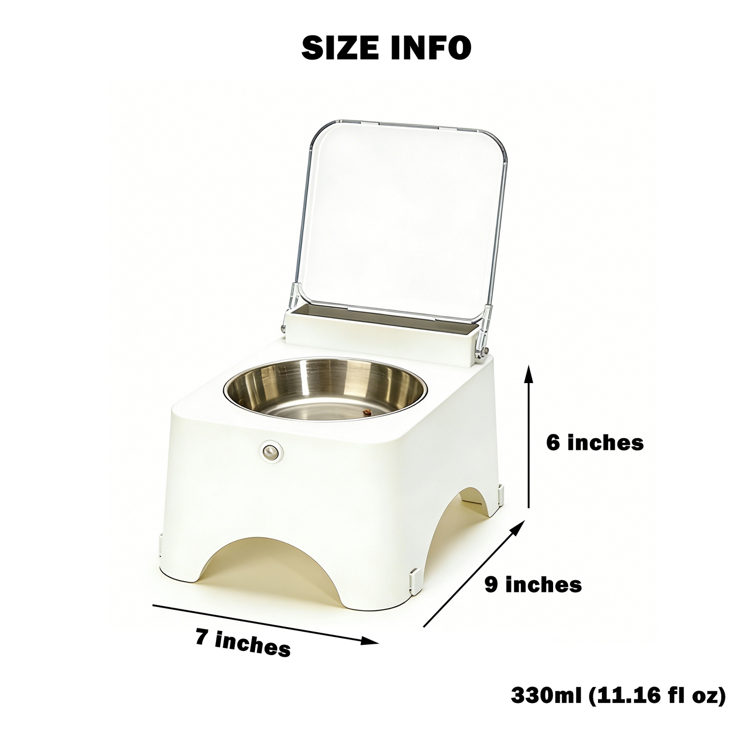 Newget Automatic Rechargeable Anti-Dust & Anti-Bacteria Elevated Design Bowl for Dogs & Cats with Lid, Medium