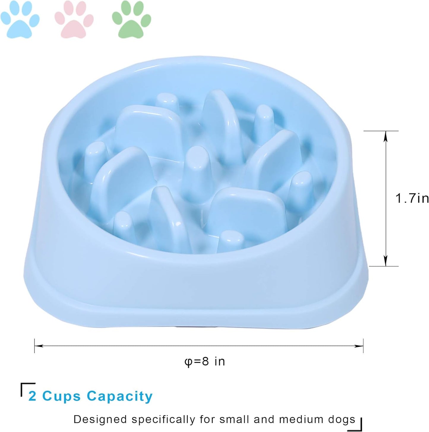 UPSKY Slow Feeder Small Dog Bowl - Anti-Slip Puzzle Bowl Feeder, Interactive Bloat Stop, Anti-Choking (12-70 lbs)