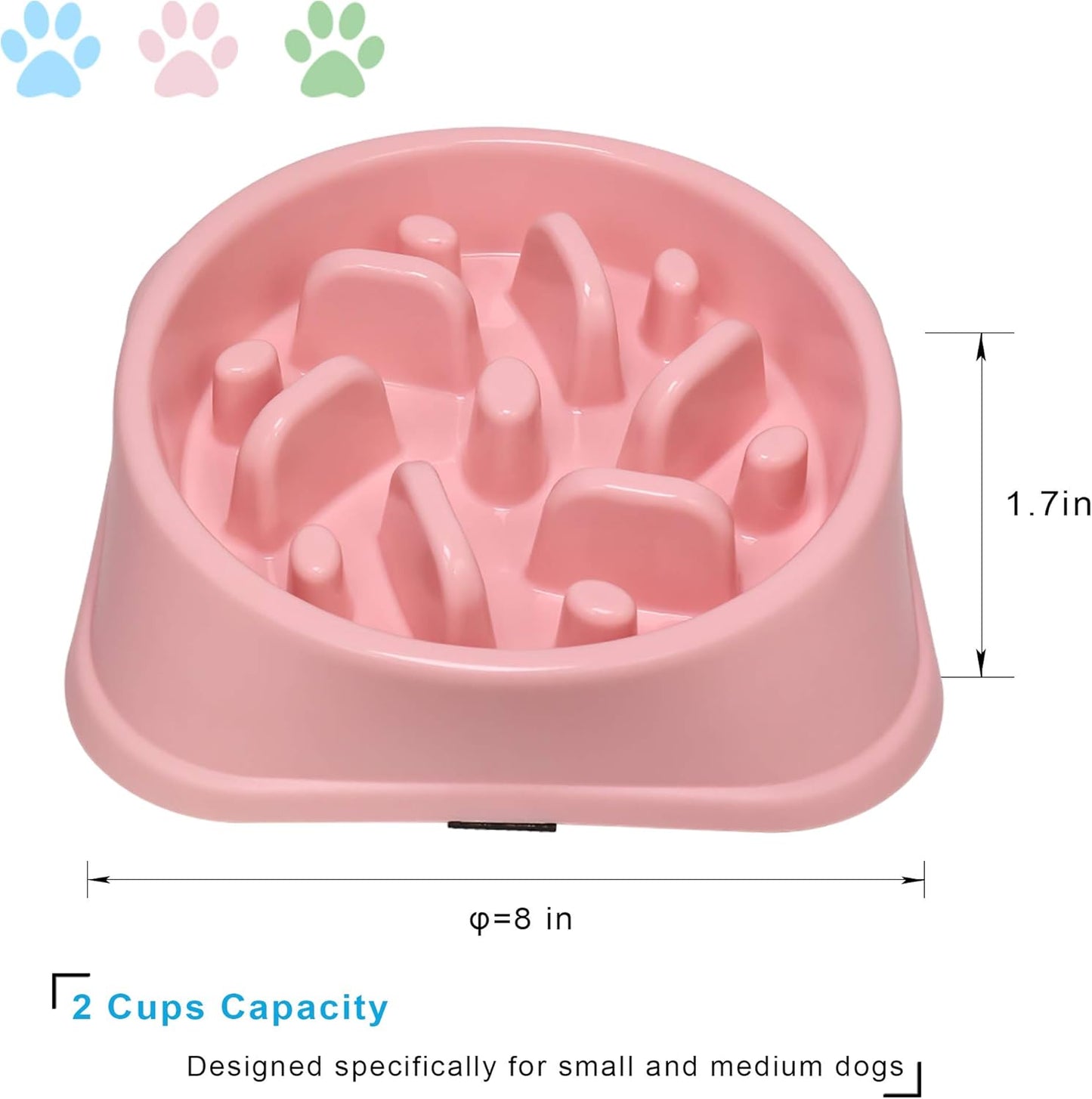 UPSKY Slow Feeder Small Dog Bowl - Anti-Slip Puzzle Bowl Feeder, Interactive Bloat Stop, Anti-Choking (12-70 lbs)