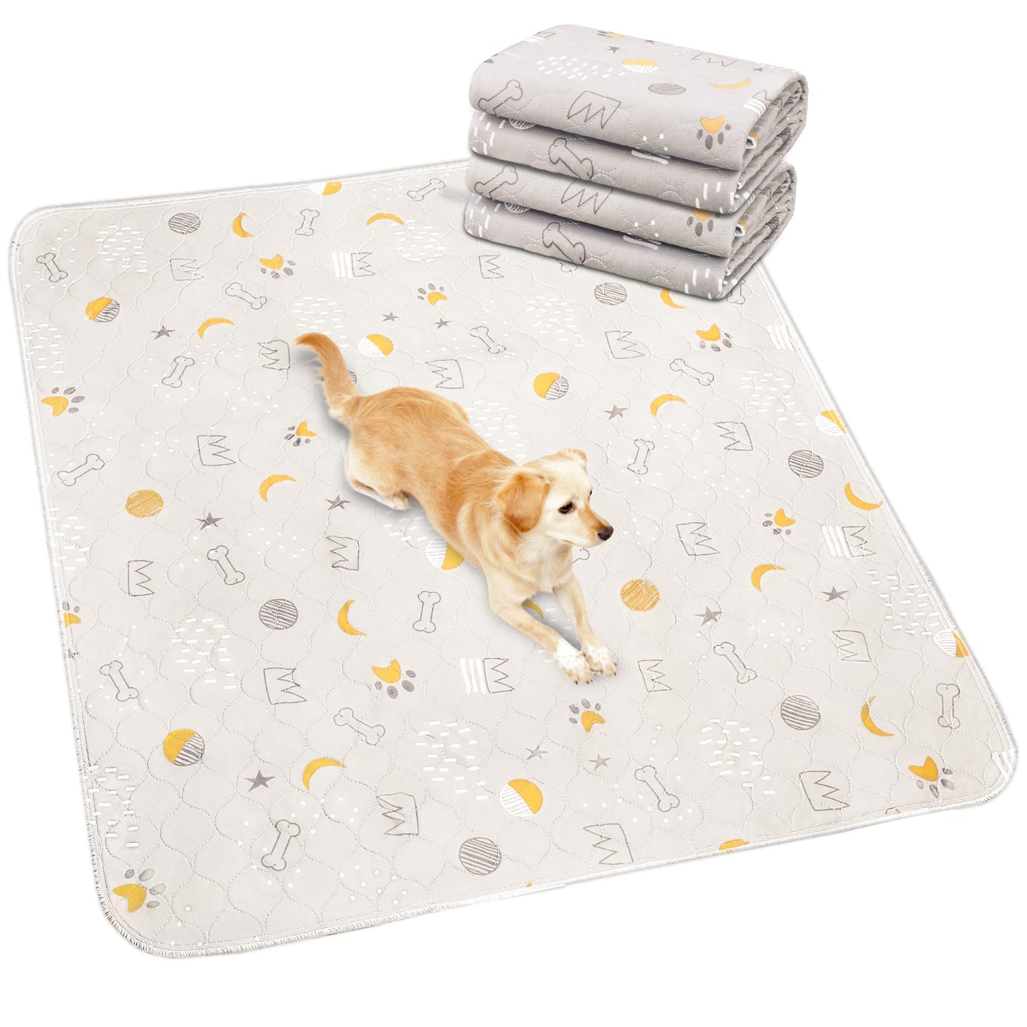 UPSKY Washable Pee Pads for Dogs 2 Pack 34" x 36" Reusable Puppy Pads Waterproof Pet Training Pads, Non-Slip Dog Mats Fast Absorbent Whelping Pads for Playpen, Potty, Crate, Bed