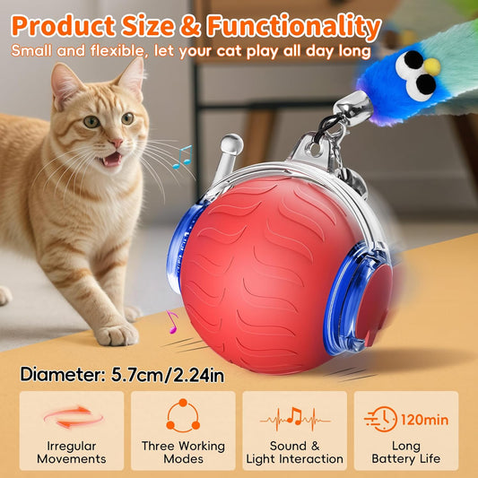 UPSKY Interactive Cat Toy Ball for Indoor Cats, 2.25Gal Elevated Dog Water Fountain