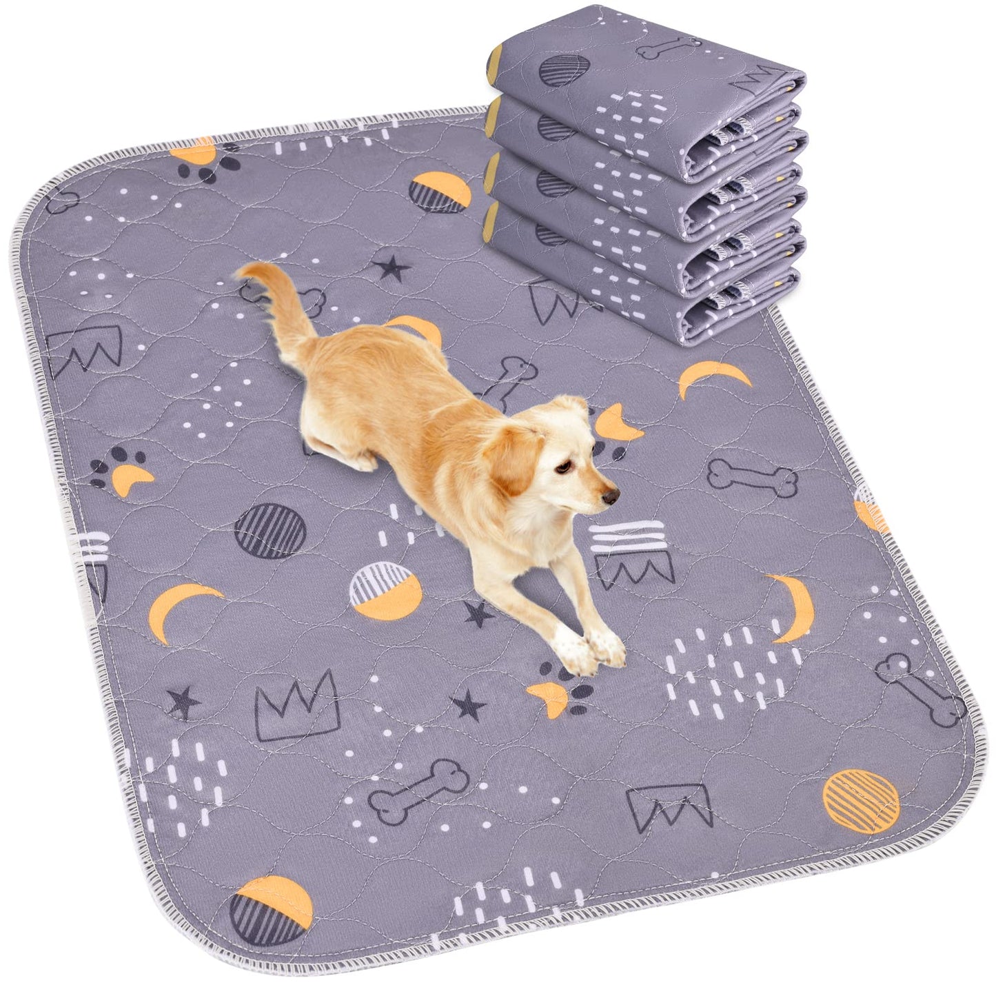 UPSKY Washable Pee Pads for Dogs 2 Pack 34" x 36" Reusable Puppy Pads Waterproof Pet Training Pads, Non-Slip Dog Mats Fast Absorbent Whelping Pads for Playpen, Potty, Crate, Bed