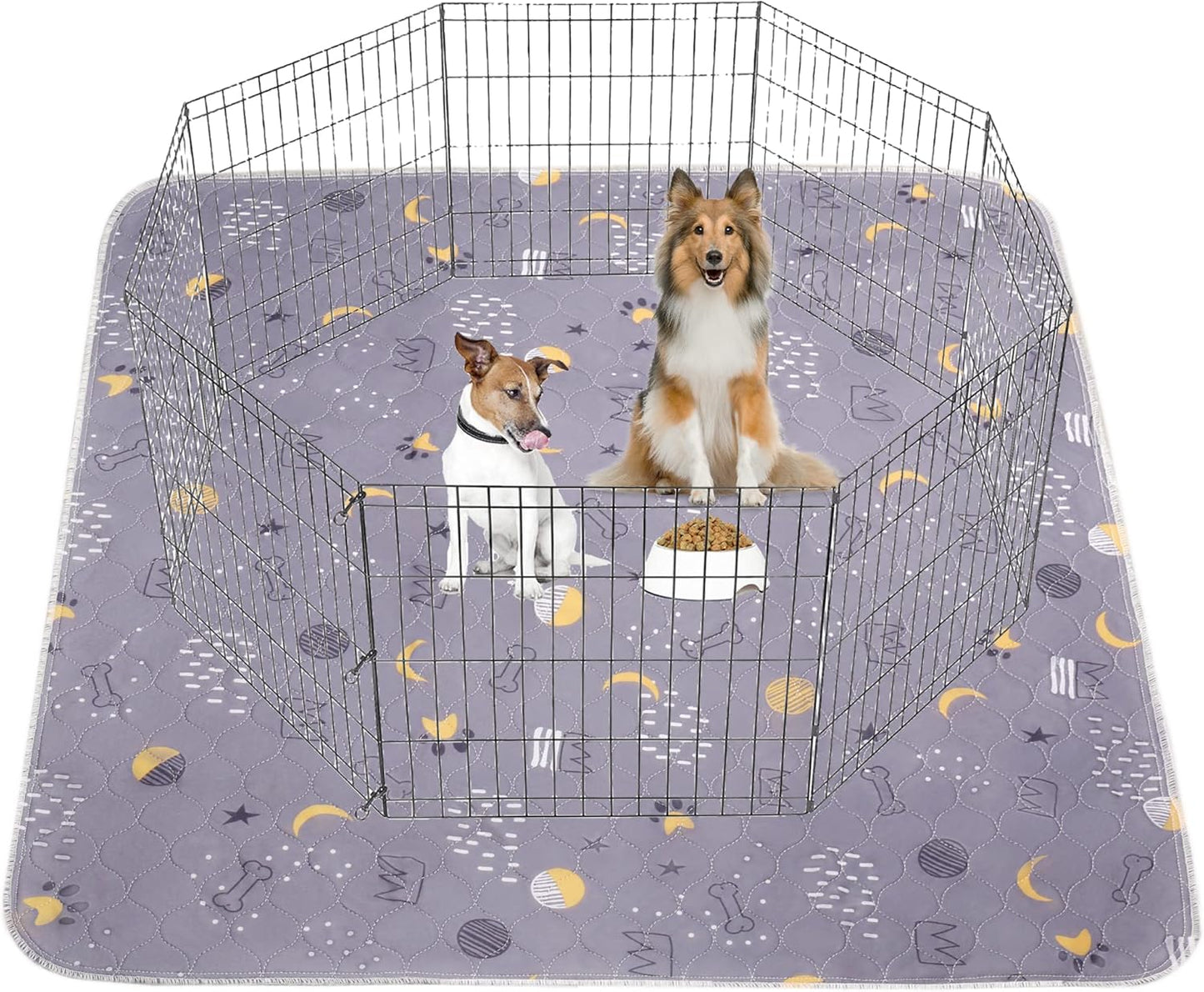 UPSKY Washable Pee Pads for Dogs 2 Pack 48” x 60” Reusable Puppy Pads Waterproof Pet Training Pads, Non-Slip Dog Mats Fast Absorbent Whelping Pads for Playpen, Potty, Crate, Bed