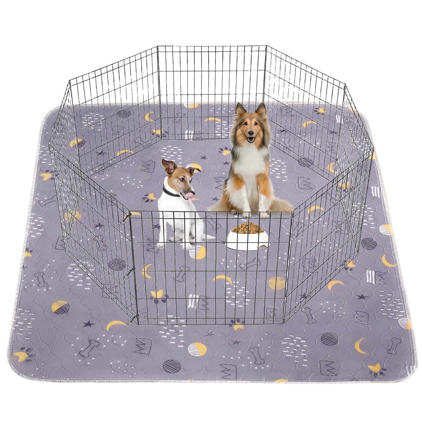 UPSKY Washable Pee Pads for Dogs 2 Pack 36” x 48” Reusable Puppy Pads Waterproof Pet Training Pads, Non-Slip Dog Mats Fast Absorbent Whelping Pads for Playpen, Potty, Crate, Bed