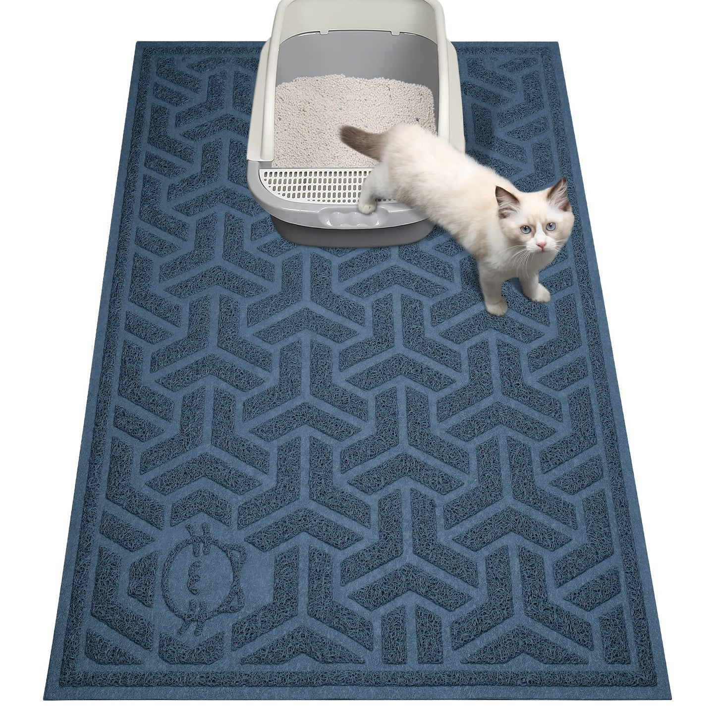 UPSKY Cat Litter Mat, XL Litter Trapping Mat Soft on Kitty Paws, Large Litter Box Mat 35" x 47" Scatter Control for Indoor Cats Waterproof and Extra Large Pretty Litters Carpet