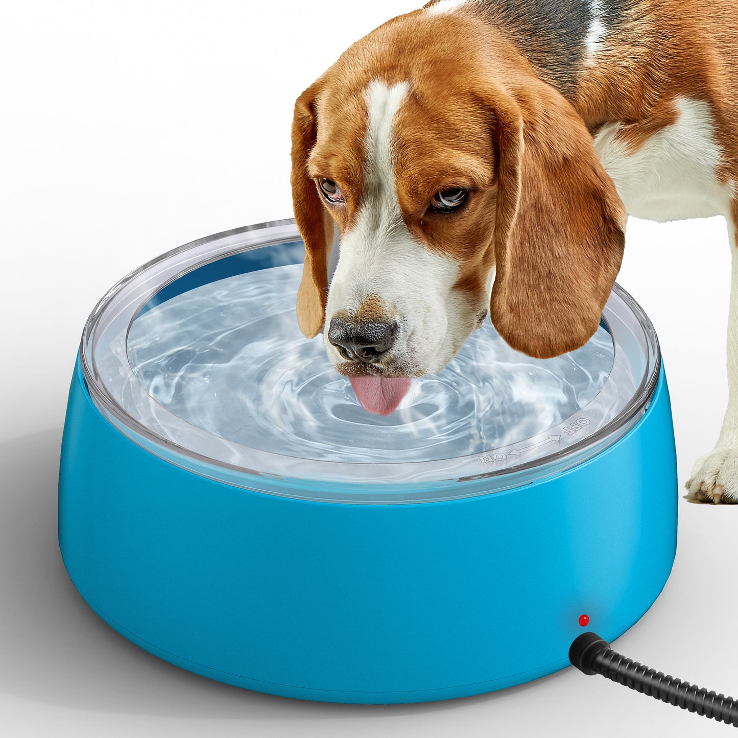 3L Heated Water Bowl, Outdoor Heated Water Bowl, Suitable for Dogs and Cats, Waterproof Outdoor Heated Water Dish, Comes with Chew-Resistant Rope, Smart Heated Pet Bowl