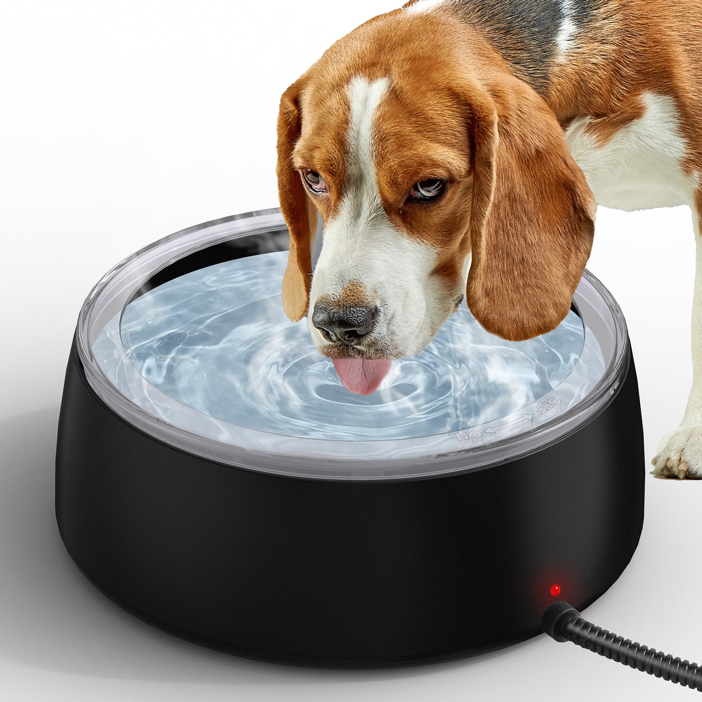 3L Heated Water Bowl, Outdoor Heated Water Bowl, Suitable for Dogs and Cats, Waterproof Outdoor Heated Water Dish, Comes with Chew-Resistant Rope, Smart Heated Pet Bowl