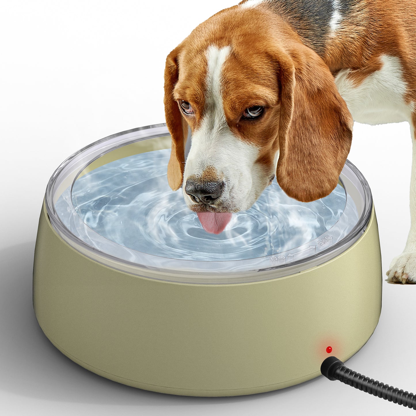 3L Heated Water Bowl, Outdoor Heated Water Bowl, Suitable for Dogs and Cats, Waterproof Outdoor Heated Water Dish, Comes with Chew-Resistant Rope, Smart Heated Pet Bowl