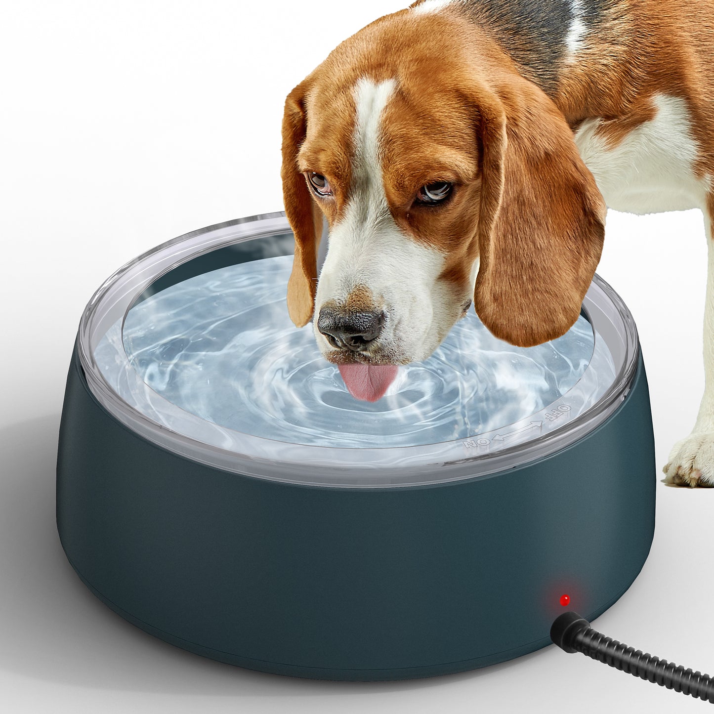 3L Heated Water Bowl, Outdoor Heated Water Bowl, Suitable for Dogs and Cats, Waterproof Outdoor Heated Water Dish, Comes with Chew-Resistant Rope, Smart Heated Pet Bowl