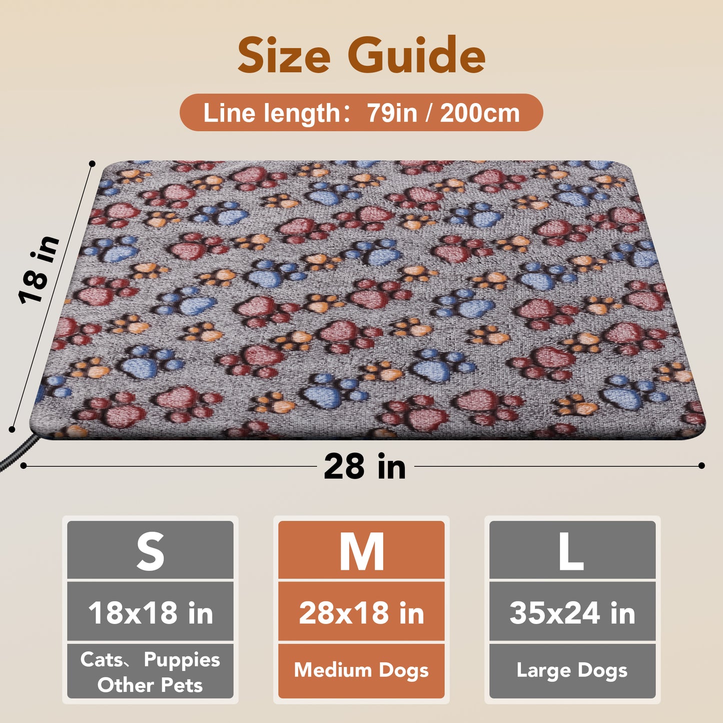 Large Cat Heating Pad Waterproof Pet Heating Pad Suitable for Outdoor Cats and Dogs Adjustable Temperature Cat Heating Mat with Timer Indoor Heated Cat Bed with Chew-Resistant Cord