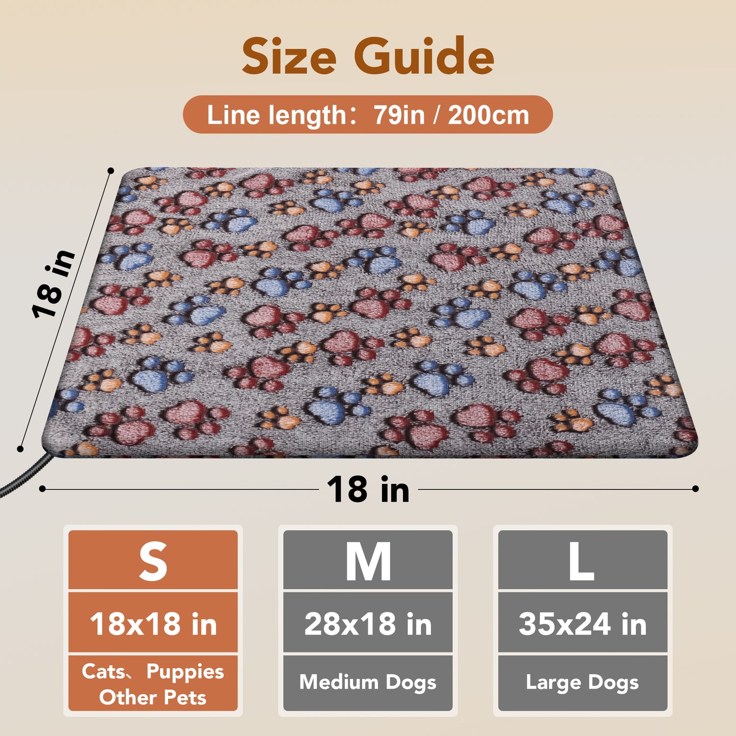 Large Cat Heating Pad Waterproof Pet Heating Pad Suitable for Outdoor Cats and Dogs Adjustable Temperature Cat Heating Mat with Timer Indoor Heated Cat Bed with Chew-Resistant Cord