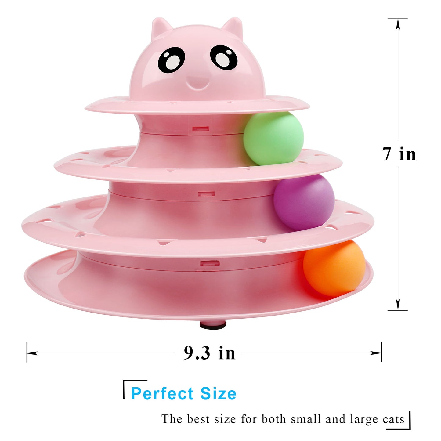 UPSKY Cat Toy Roller 3-Level Turntable Cat Toys Balls with Six Colorful Balls Interactive Kitten Fun Mental Physical Exercise Puzzle Kitten Toys