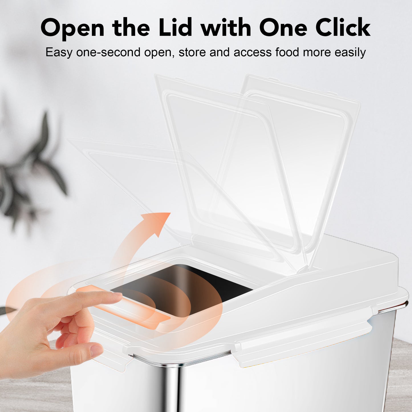 Dog food storage container, stainless steel, with scoop, 17 lbs (approx. 7.3 kg) / 15 lbs (approx. 5.0 kg) airtight pet metal food storage box, cat food container, suitable for dry dog, cat, and bird food, keeps food fresh