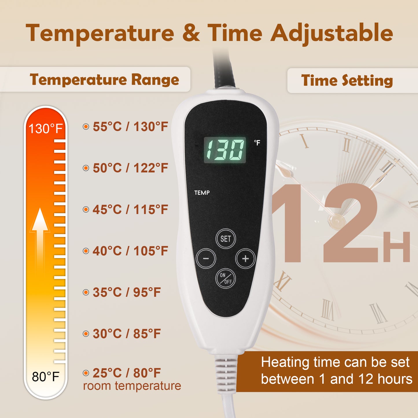 Decflow Waterproof Indoor 11 Adjustable Temperature with Timer Dog & Cat Heating Pad with Chew Resistant Cord Star, Grey