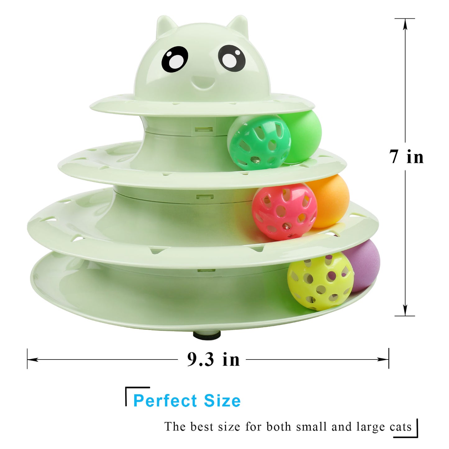 UPSKY Cat Toy Roller 3-Level Turntable Cat Toys Balls with Six Colorful Balls Interactive Kitten Fun Mental Physical Exercise Puzzle Kitten Toys