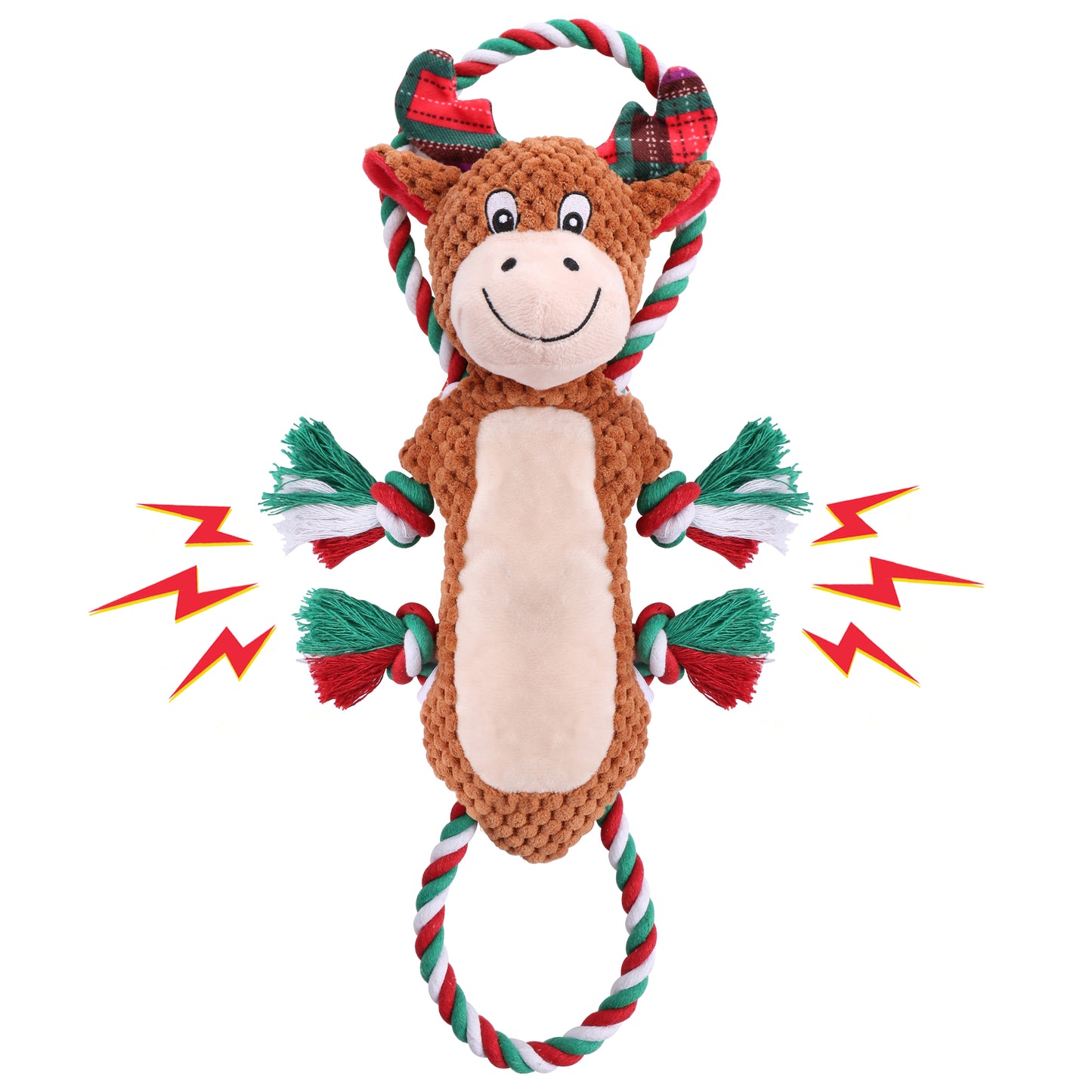 Newget Christmas Dog Toys, Plush Squeaky Interactive Toy for Puppy Teething | Interactive Squeaker Toys, Dog Cute Gifts, Dog Toy Set, Reduces Boredom, For Small Medium Dogs, Indoor and Outdoor Play