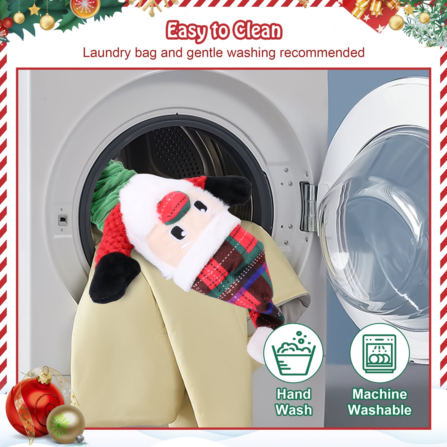 Newget Christmas Dog Toys, Plush Squeaky Interactive Toy for Puppy Teething | Interactive Squeaker Toys, Dog Cute Gifts, Dog Toy Set, Reduces Boredom, For Small Medium Dogs, Indoor and Outdoor Play