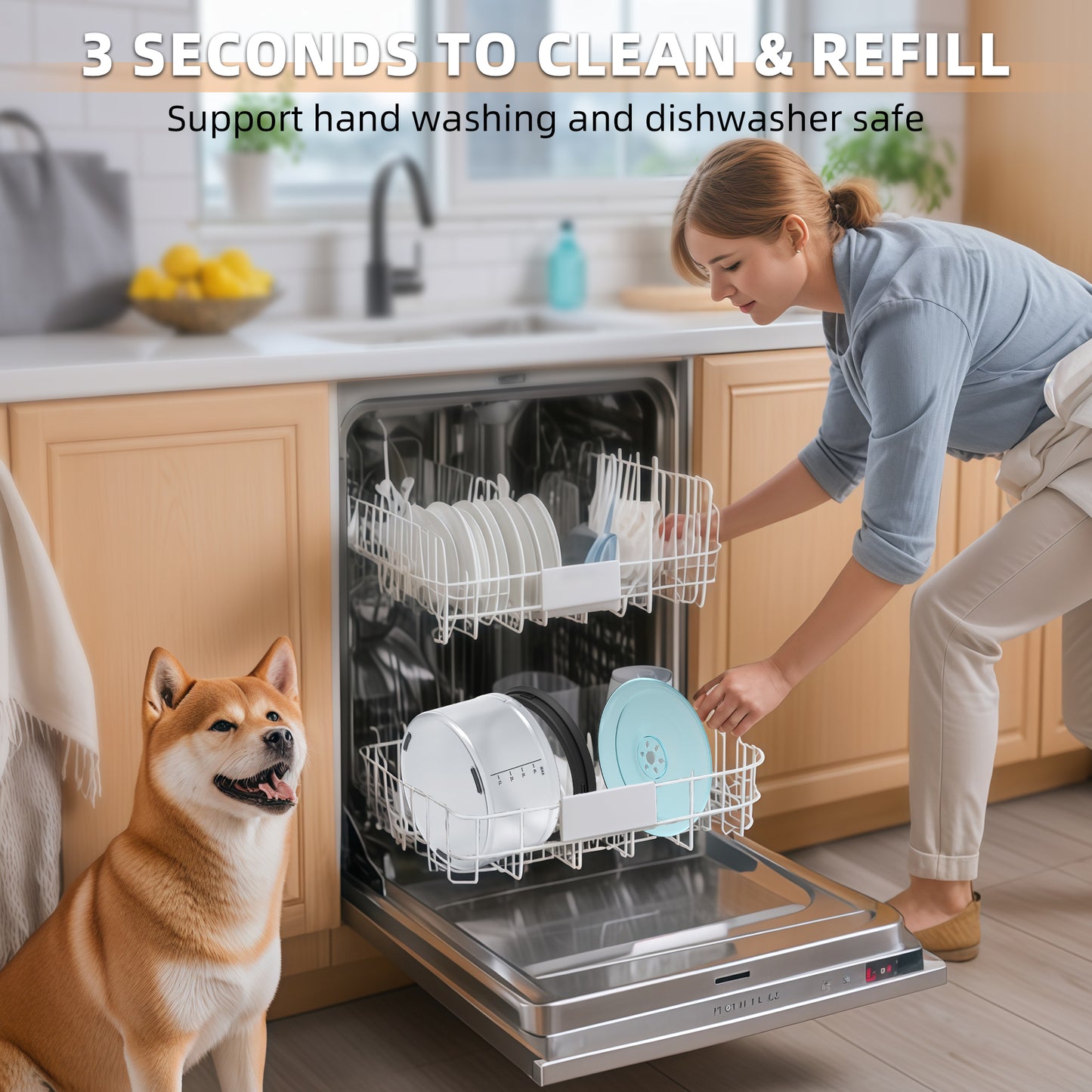 Decflow 1.2 Gallon (about 1.2 liters) Dog Water Bowl, Non-Spill, 4.5 Liter Large Capacity Spill-Proof Dog Bowl with Transparent Floating Tray, Splash-Proof, Slow Drinking Dog Bowl for Messy Drinkers (Transparent)