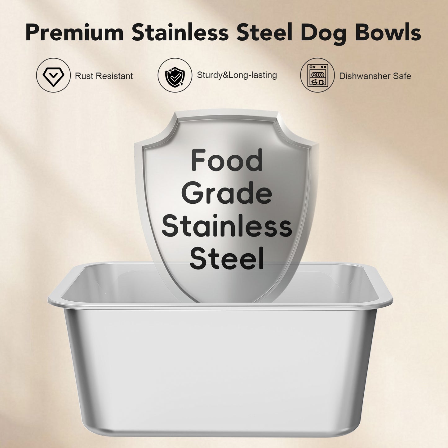 Decflow 10L Stainless Steel Dog Bowl, No-Spill Splash-Proof, Comes with XXL Silicone Mat, Spill-Resistant Slow Feeder, Ideal for Messy Drinkers, Heavy-Duty Pet Bowl, Suitable for Indoor/Outdoor Use