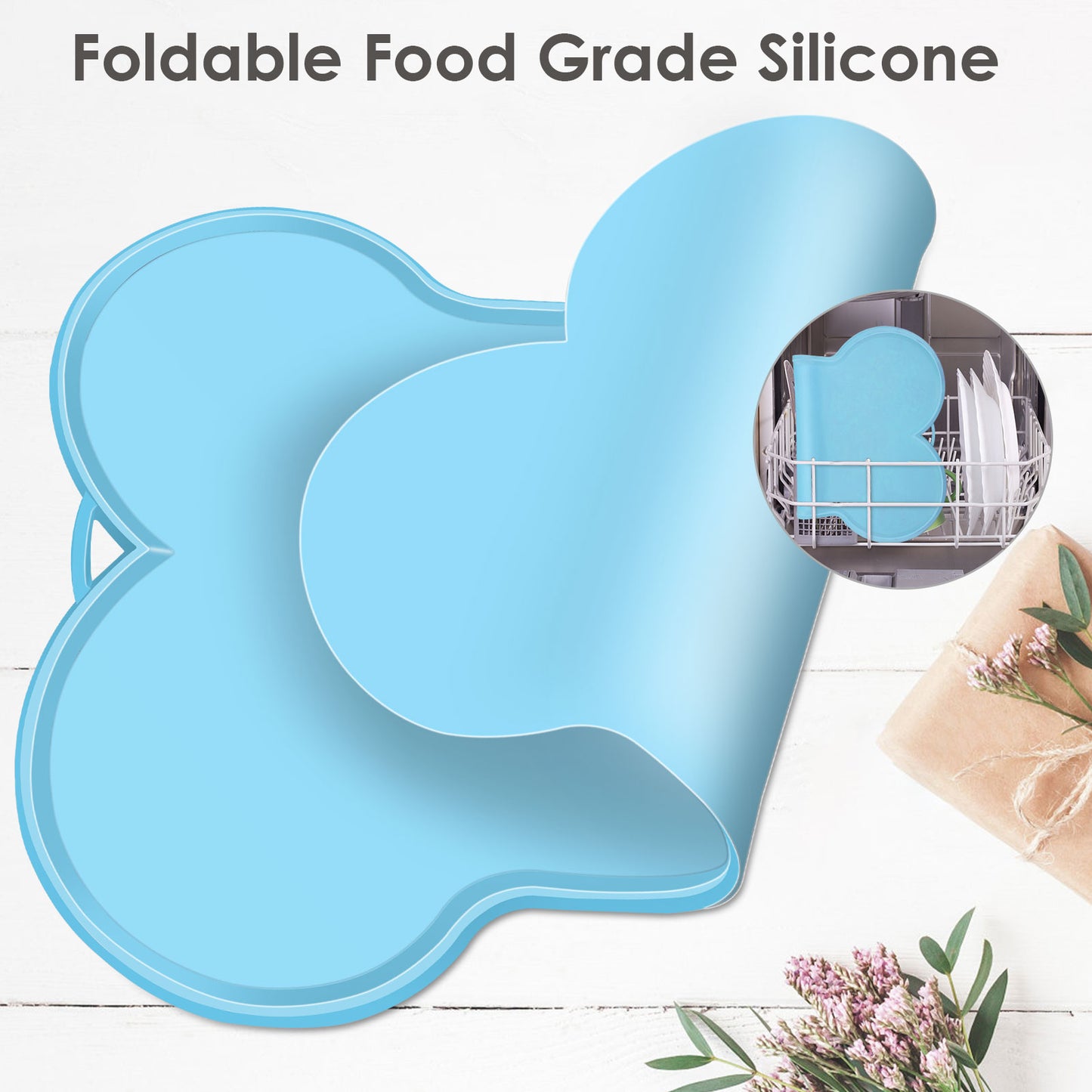 UPSKY Non-Slip, Waterproof Silicone Bone-Shaped Dog & Cat Placemat, Large: 22 x 16-in