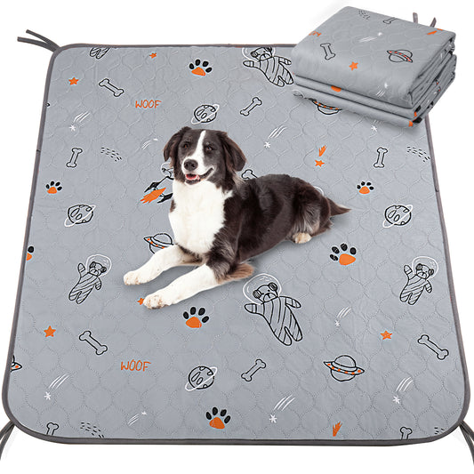 UPSKY Washable Super Absorbent Waterproof Leakproof Potty Training Space Themed Dog Pee Pads, Grey