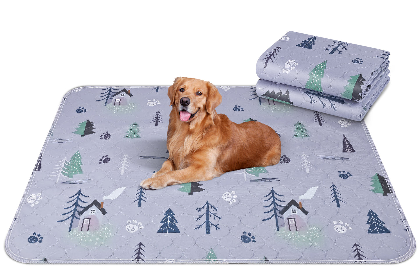 UPSKY Washable Super Absorbent Waterproof Leakproof Anti-Slip Dog Pee Pads, 2 count, Grey, 18 × 24-in