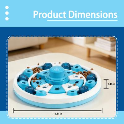 Decflow Interactive Food Dispensing Easy to Clean Puzzle Toy for Dogs & Cats with BB Rattle, Blue