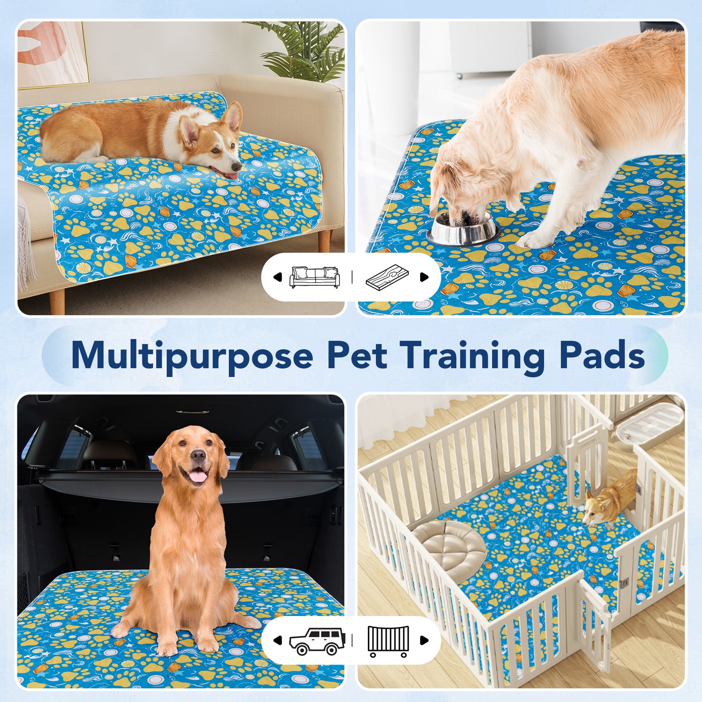 UPSKY Washable Reusable Super Absorbent Waterproof Dog Pee Pads, 2 count
