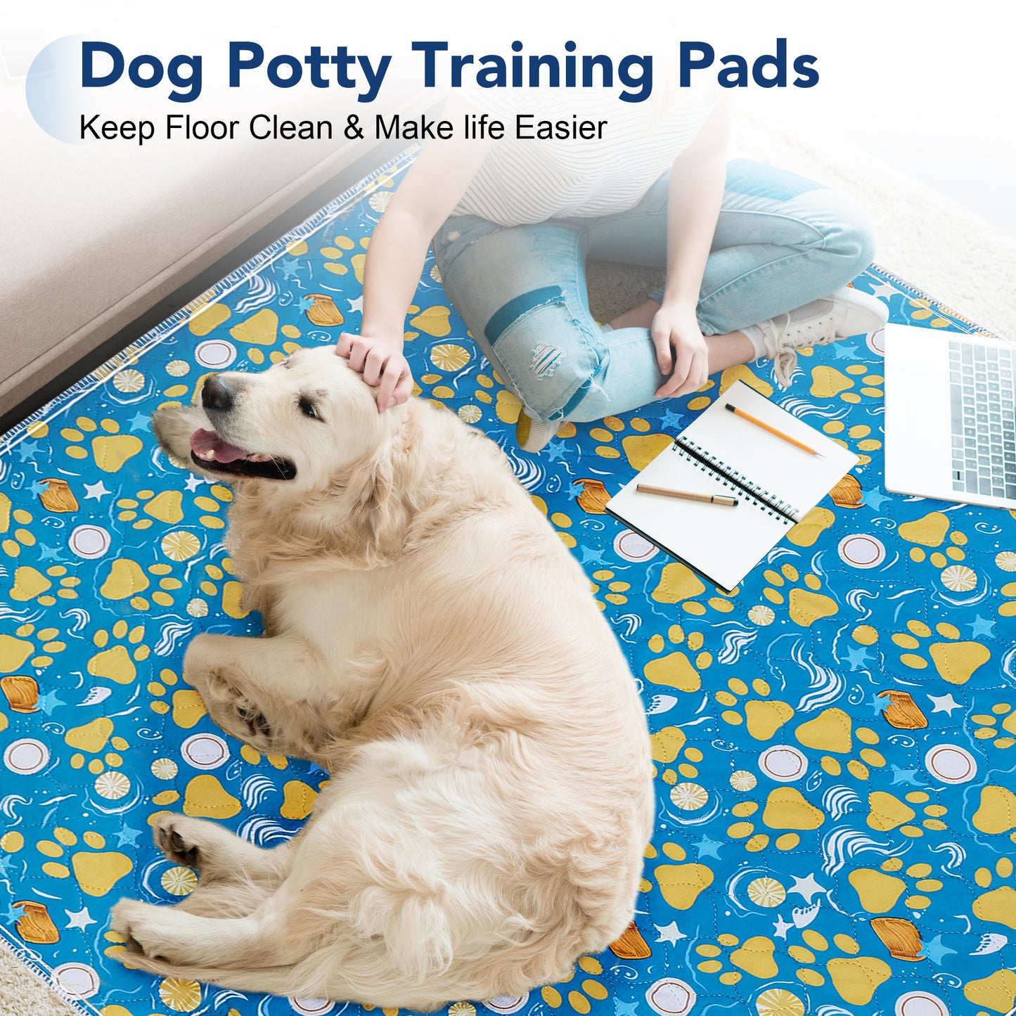 UPSKY Washable Reusable Super Absorbent Waterproof Dog Pee Pads, 2 count