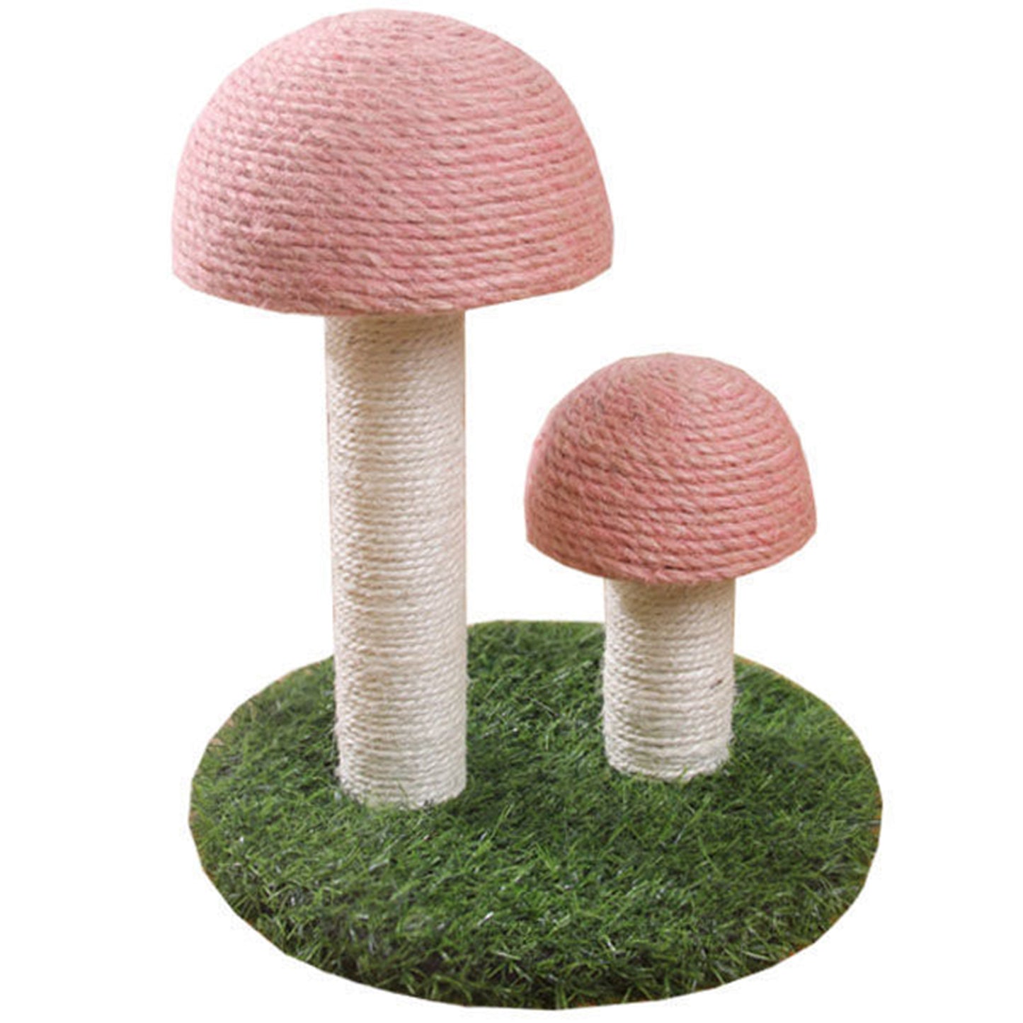 Decflow 13-in Mushrooms Simulated Lawn Indoor Cat Scratching Post, Pink