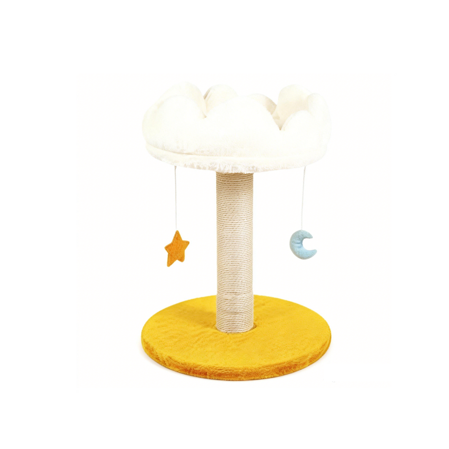 Decflow Cloud Cat Tree Scratching Post with Bed, Removeable Cover & Bonus Catnip, White