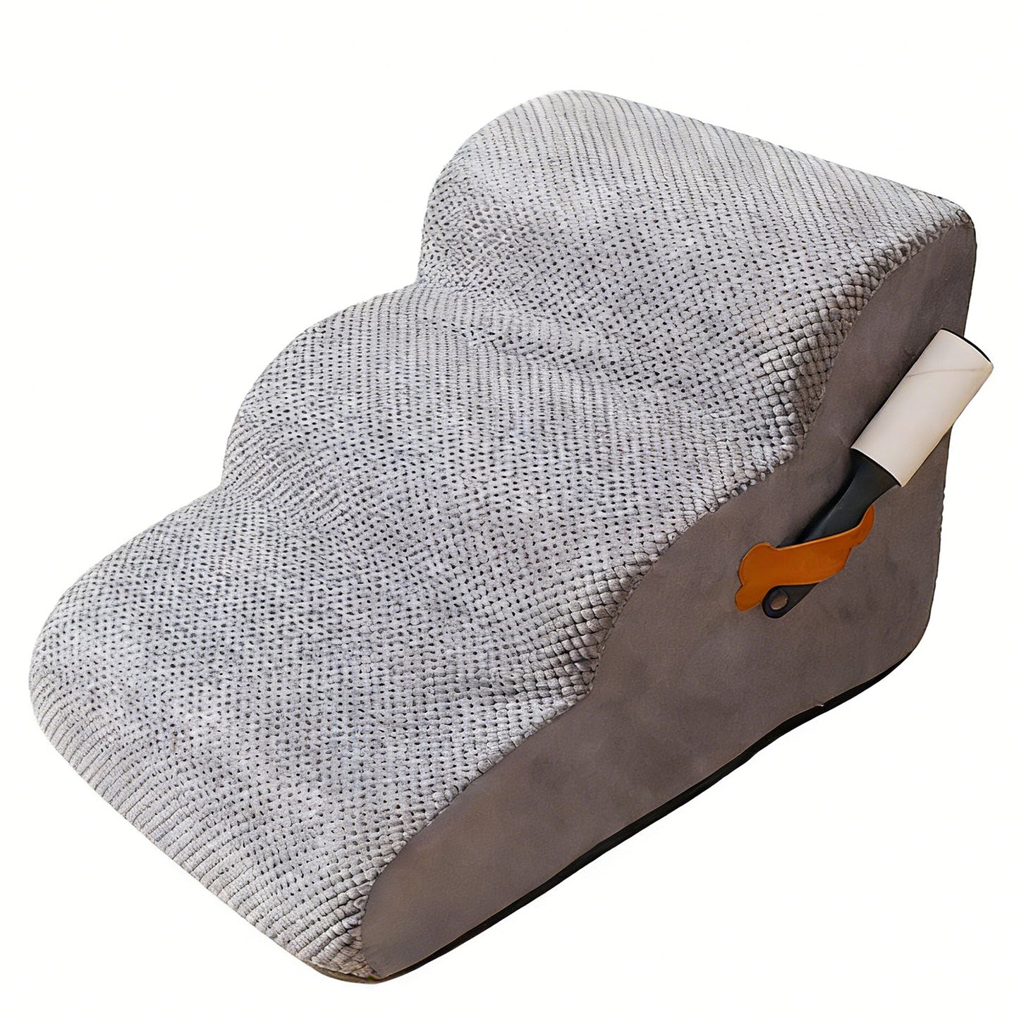 Decflow 15.7-in 3-Tier Dog Stairs Ramp with Durable Non-Slip Waterproof Fabric Cover for Small Dogs & Cats, Grey