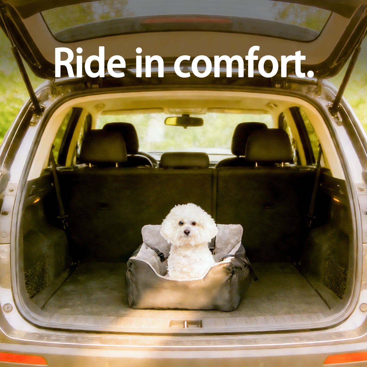 Decflow Winter Summer Dual Use Car Seat Cover Mat for Dogs, Black, Medium