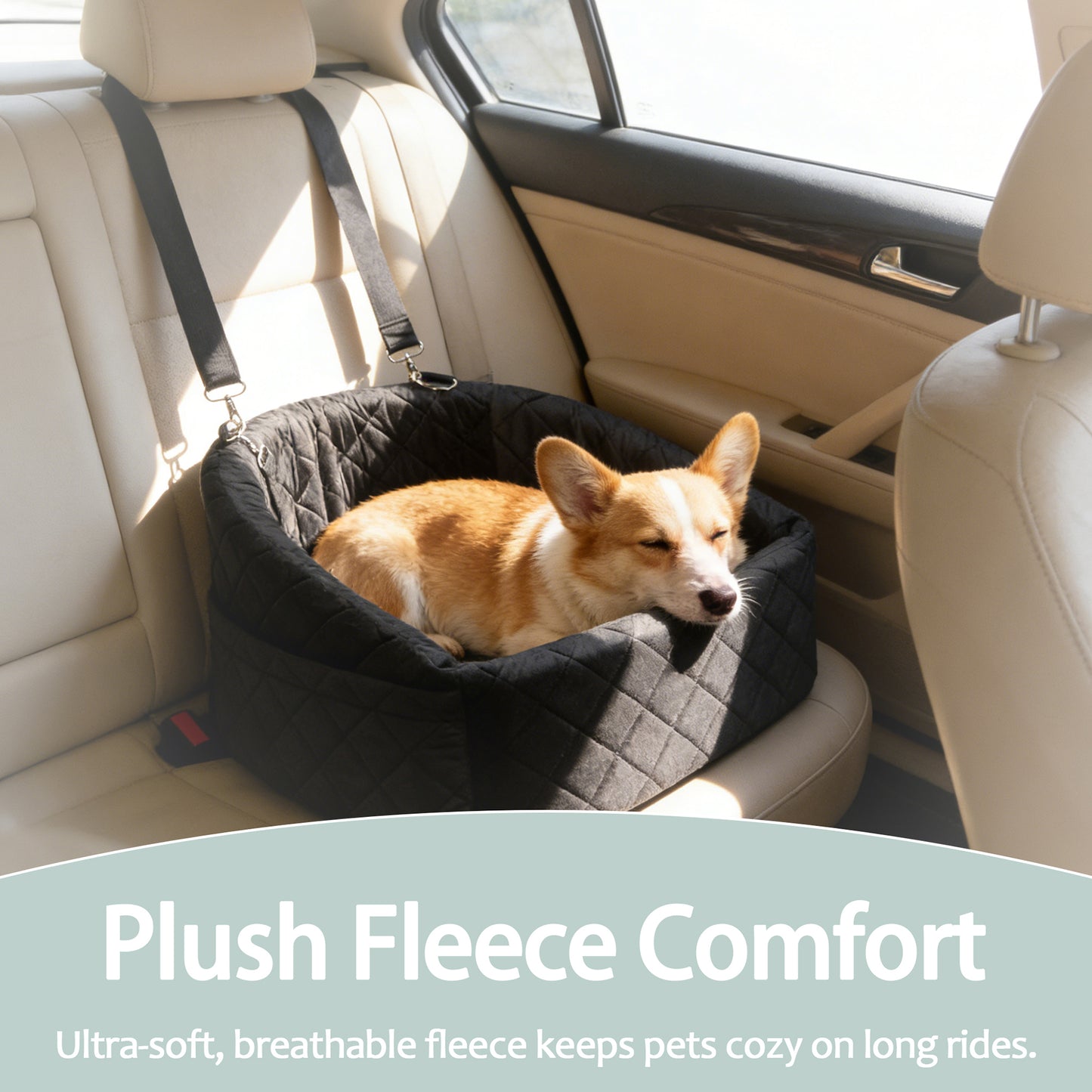 Decflow Waterproof Fleece Fully Removable & Easy to Clean Car Seat Cover for Dogs