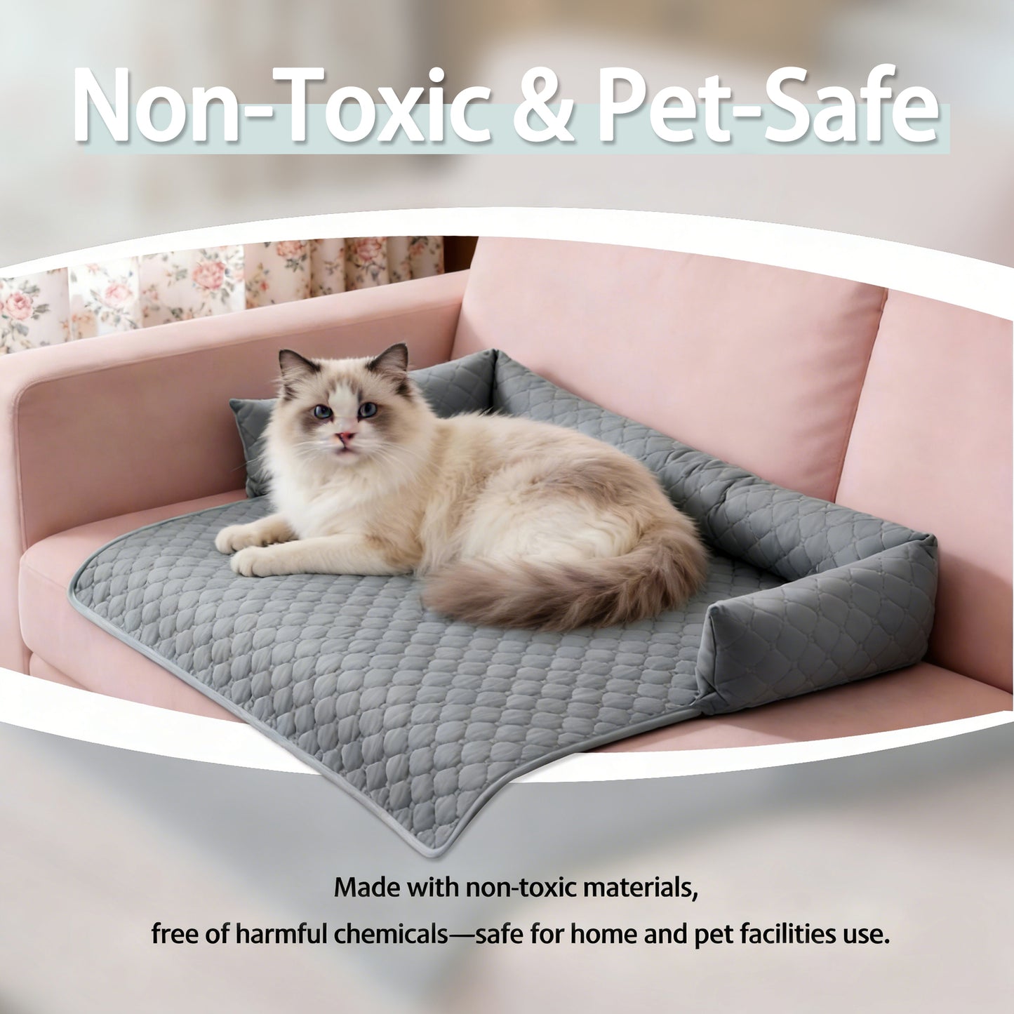 Decflow Summer Cooling Non-Slip Mat for Dogs & Cats, Gray, Medium