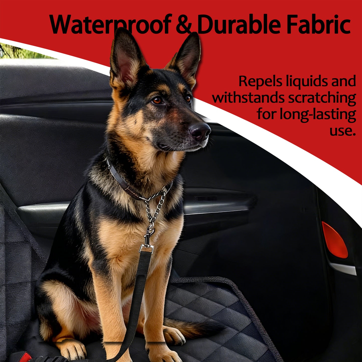 Decflow Waterproof Car Dog Seat Cover for Back Seat, Black, Medium