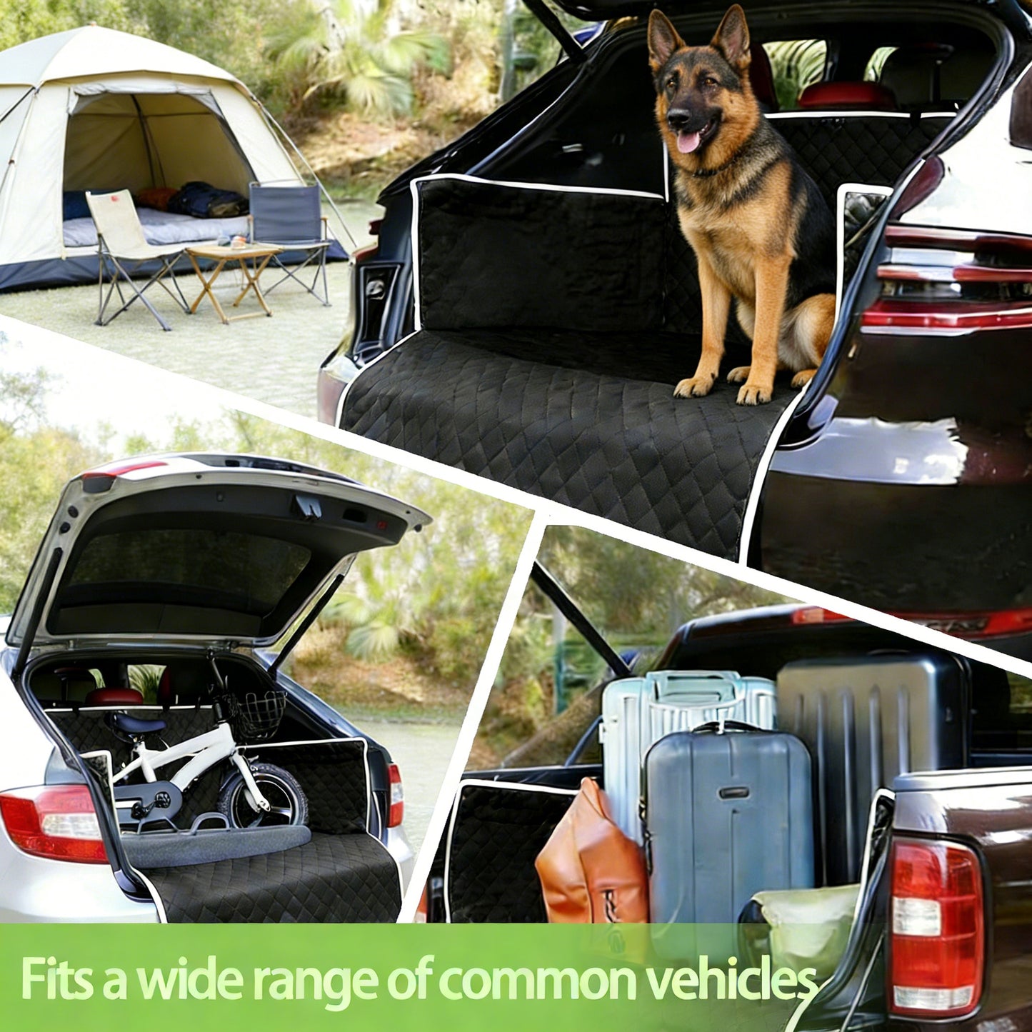 Decflow Non-Slip Cargo Liner Car Trunk Dog Mat with Bumper Flap, Black, Medium