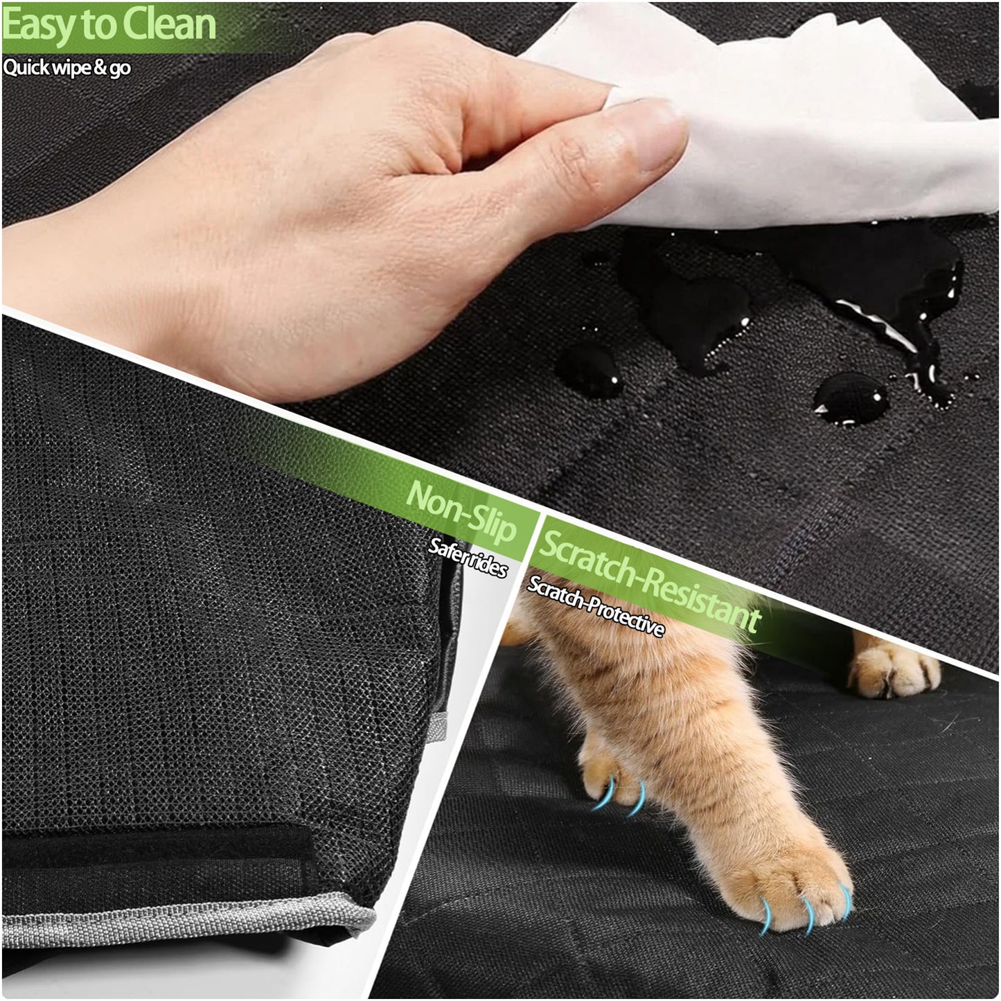 Decflow Non-Slip Cargo Liner Car Trunk Dog Mat with Bumper Flap, Black, Medium