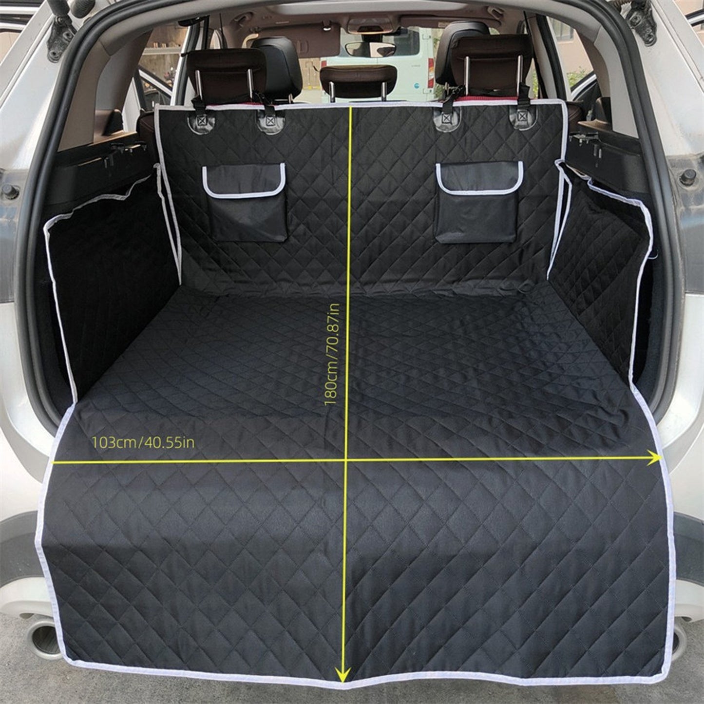 Decflow Non-Slip Cargo Liner Car Trunk Dog Mat with Bumper Flap, Black, Medium