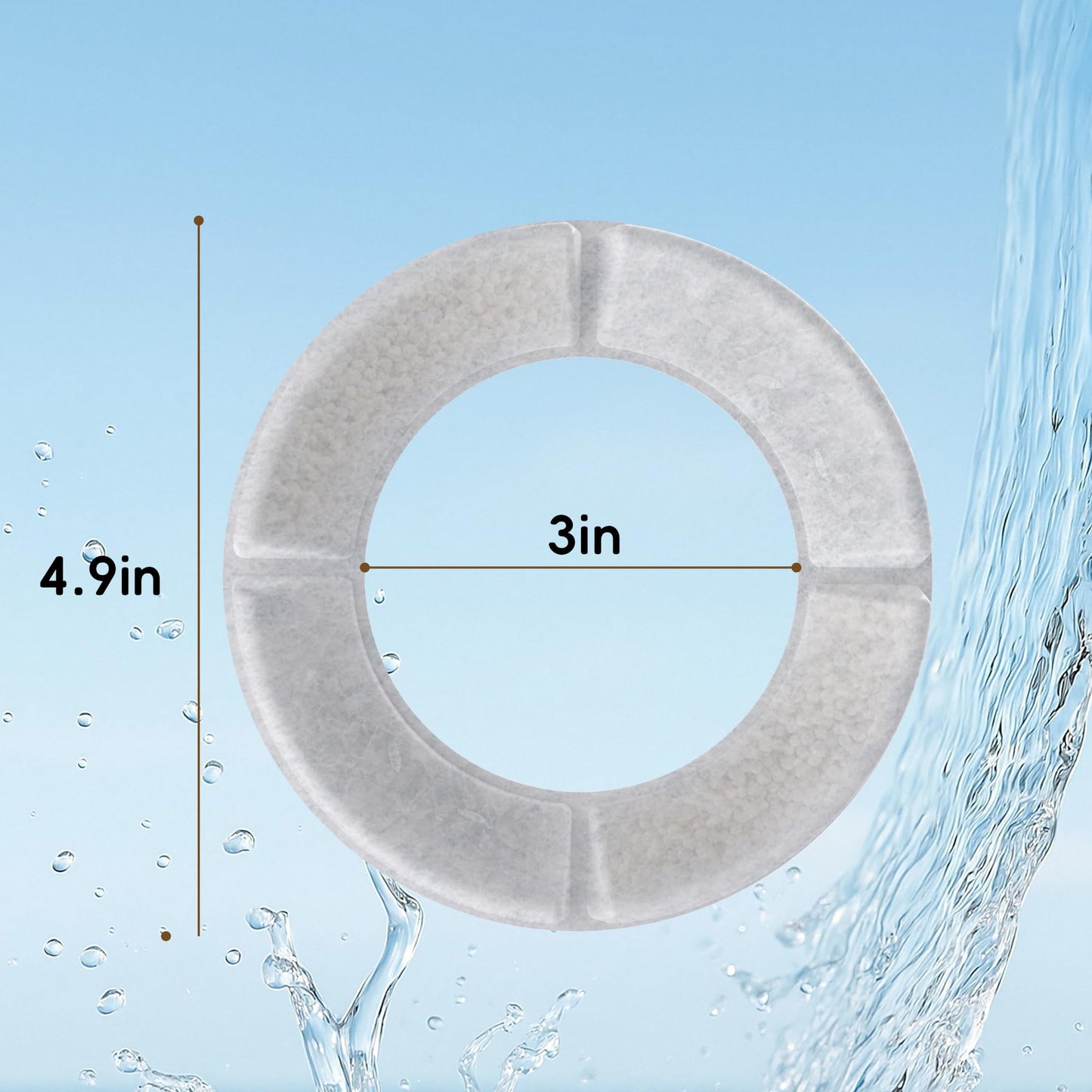 UPSKY 4PCS Replacement Filters for 8L/2.1Gal, 10L/2.6Gal and 12L/3.17Gal Round Dog Water Bowl