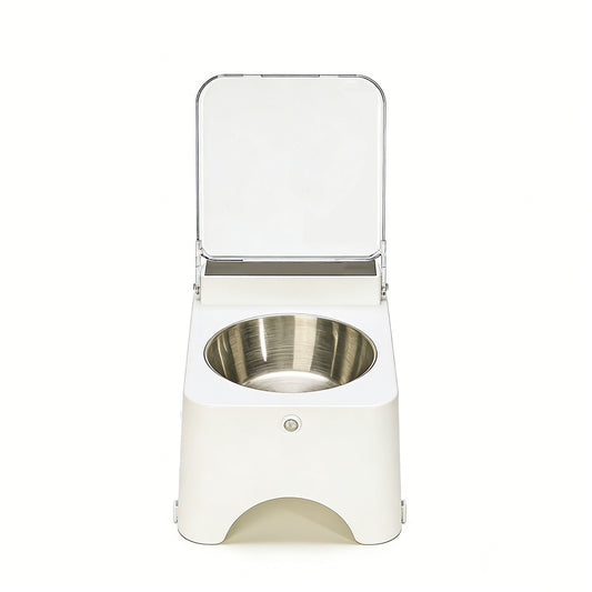 Newget Automatic Rechargeable Anti-Dust & Anti-Bacteria Elevated Design Bowl for Dogs & Cats with Lid, Medium