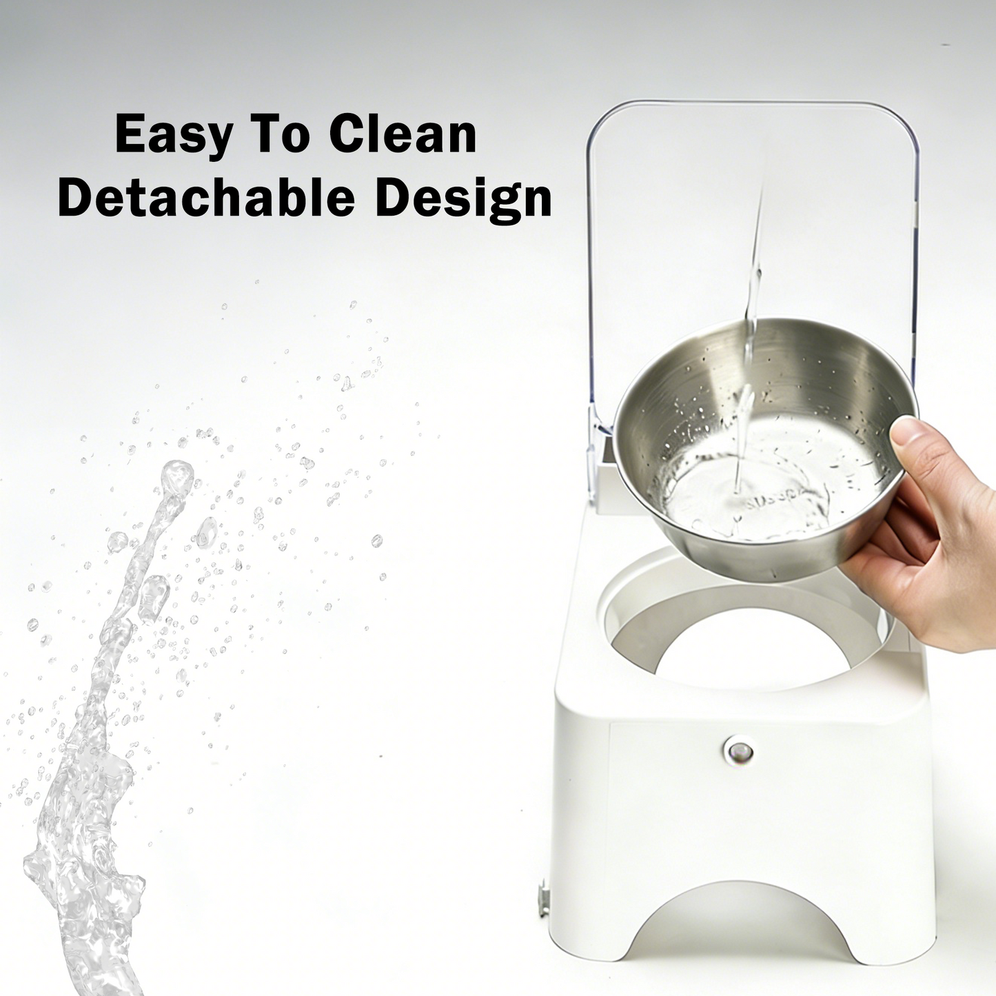 Newget Automatic Rechargeable Anti-Dust & Anti-Bacteria Elevated Design Bowl for Dogs & Cats with Lid, Medium
