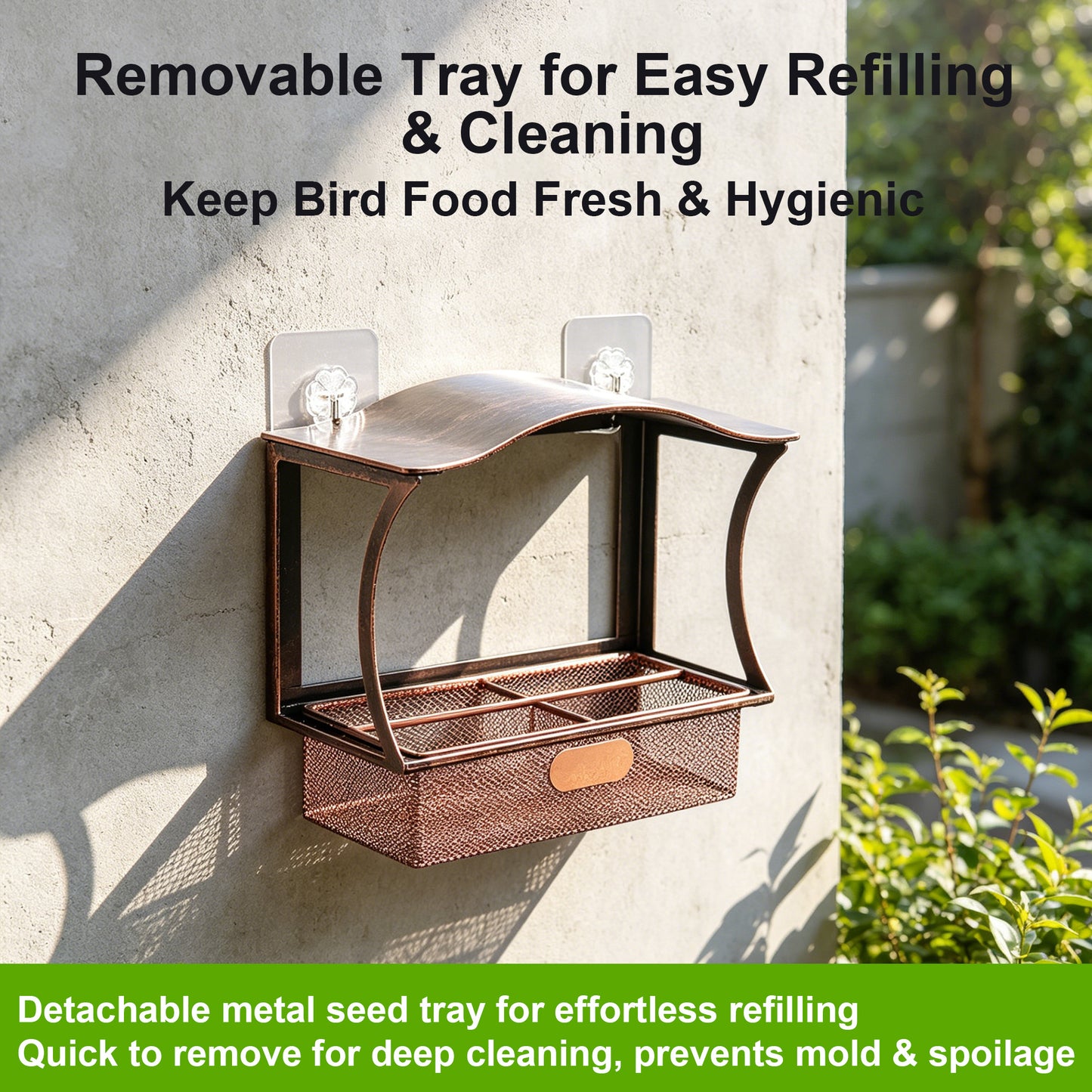 Twinsing Metal Window Bird Feeding Station for Garden Yard with Suction Cups, 5-cup