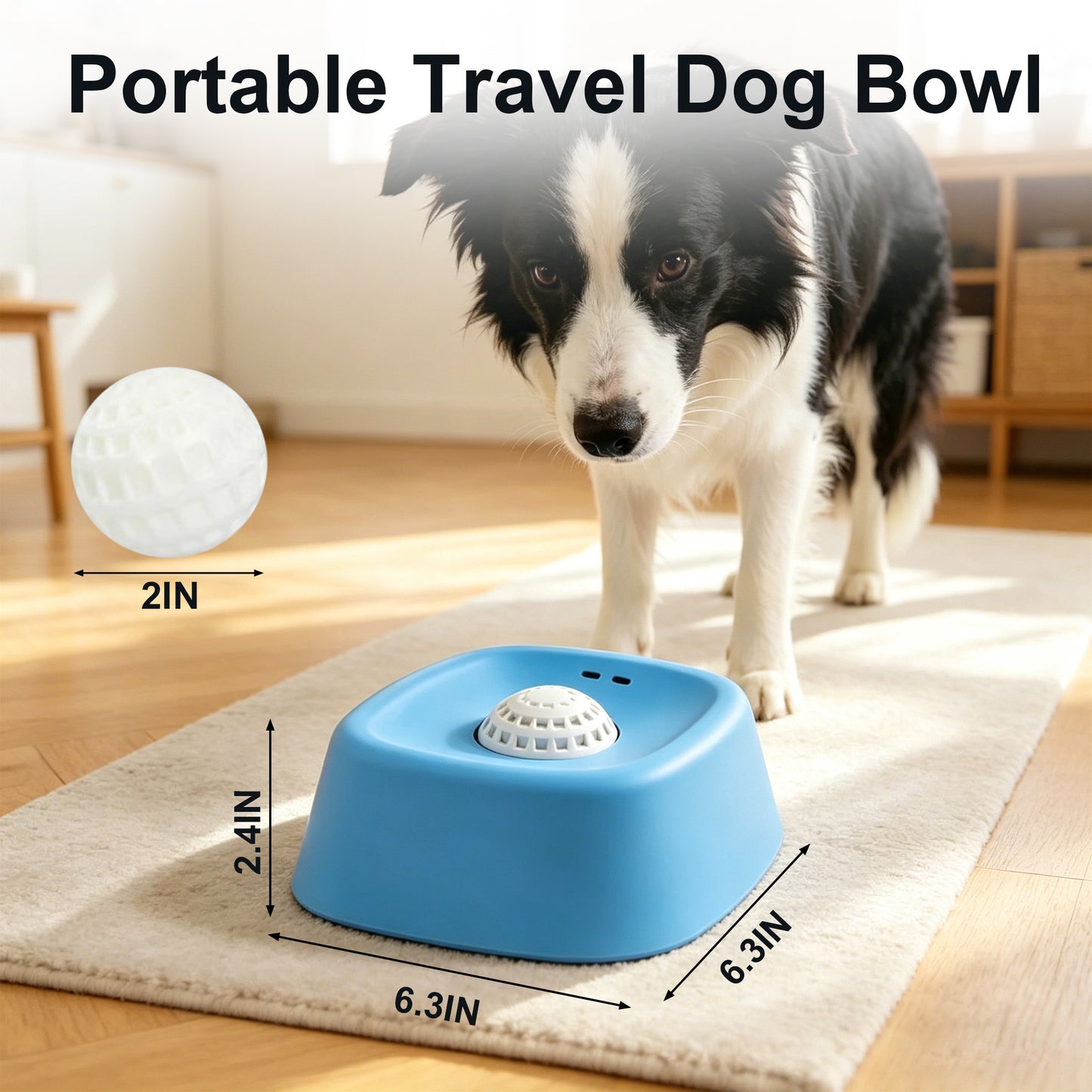 Newget Anti-Slip, Relieve Anxiety & Interactive Silicone Dog Lick Bowl Slow Feeder, Blue, Medium