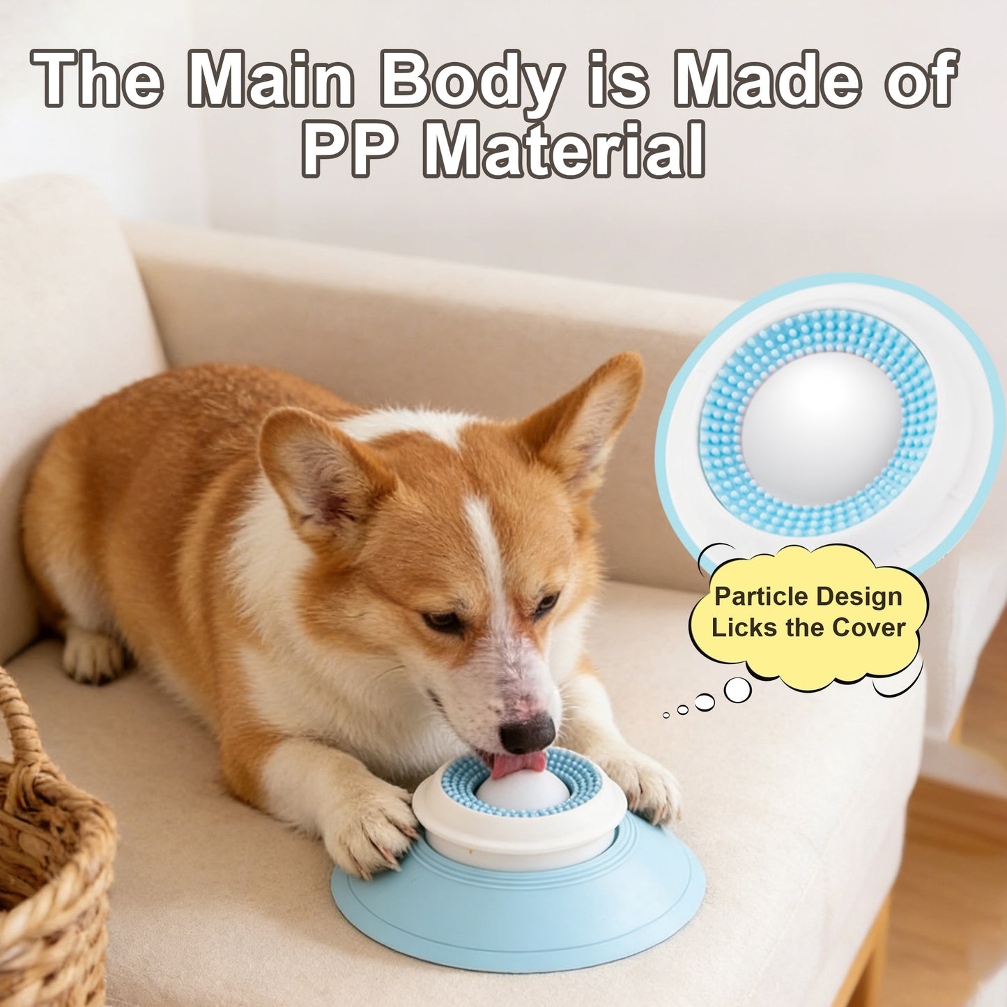 Newget Boredom Relief & Dental Care Interactive Treat Toy Thermoplastic Rubber Dog Bowl Slow Feeder, Blue, Small
