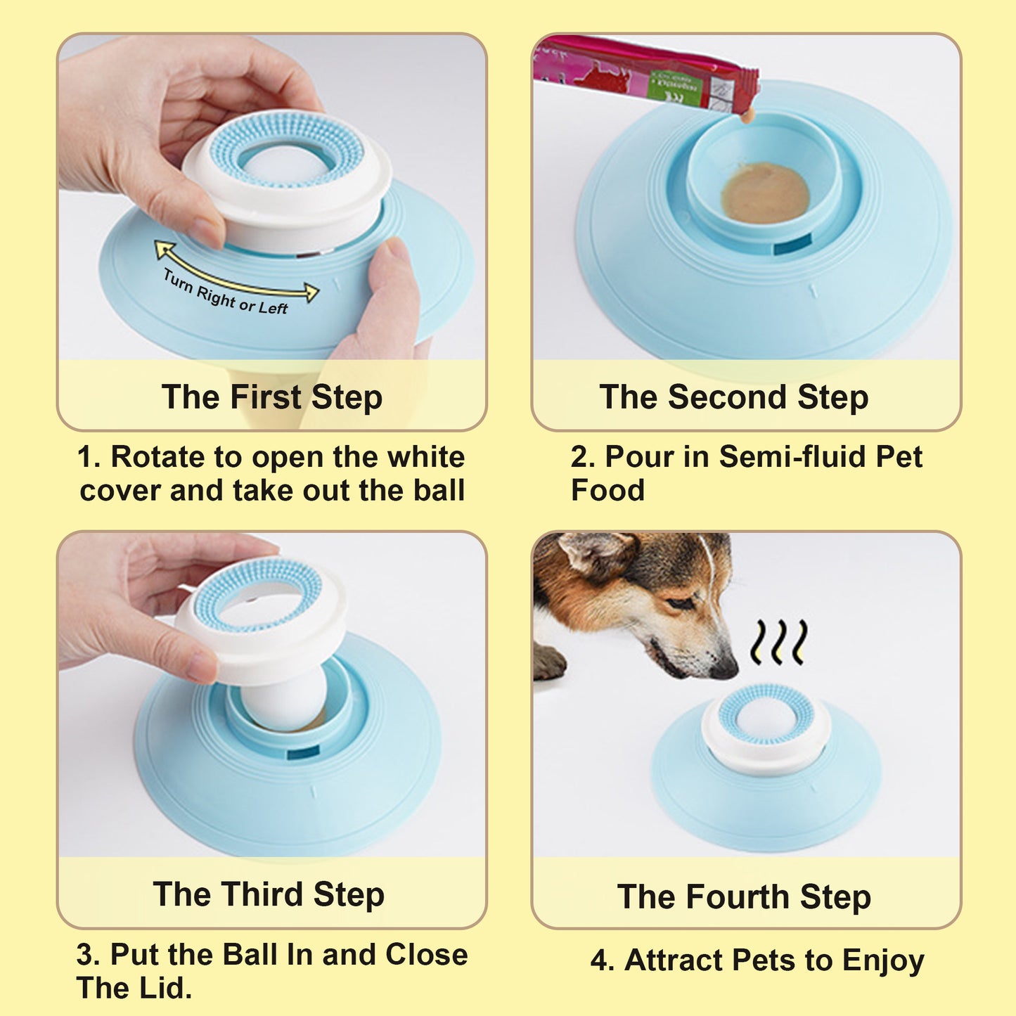 Newget Boredom Relief & Dental Care Interactive Treat Toy Thermoplastic Rubber Dog Bowl Slow Feeder, Blue, Small