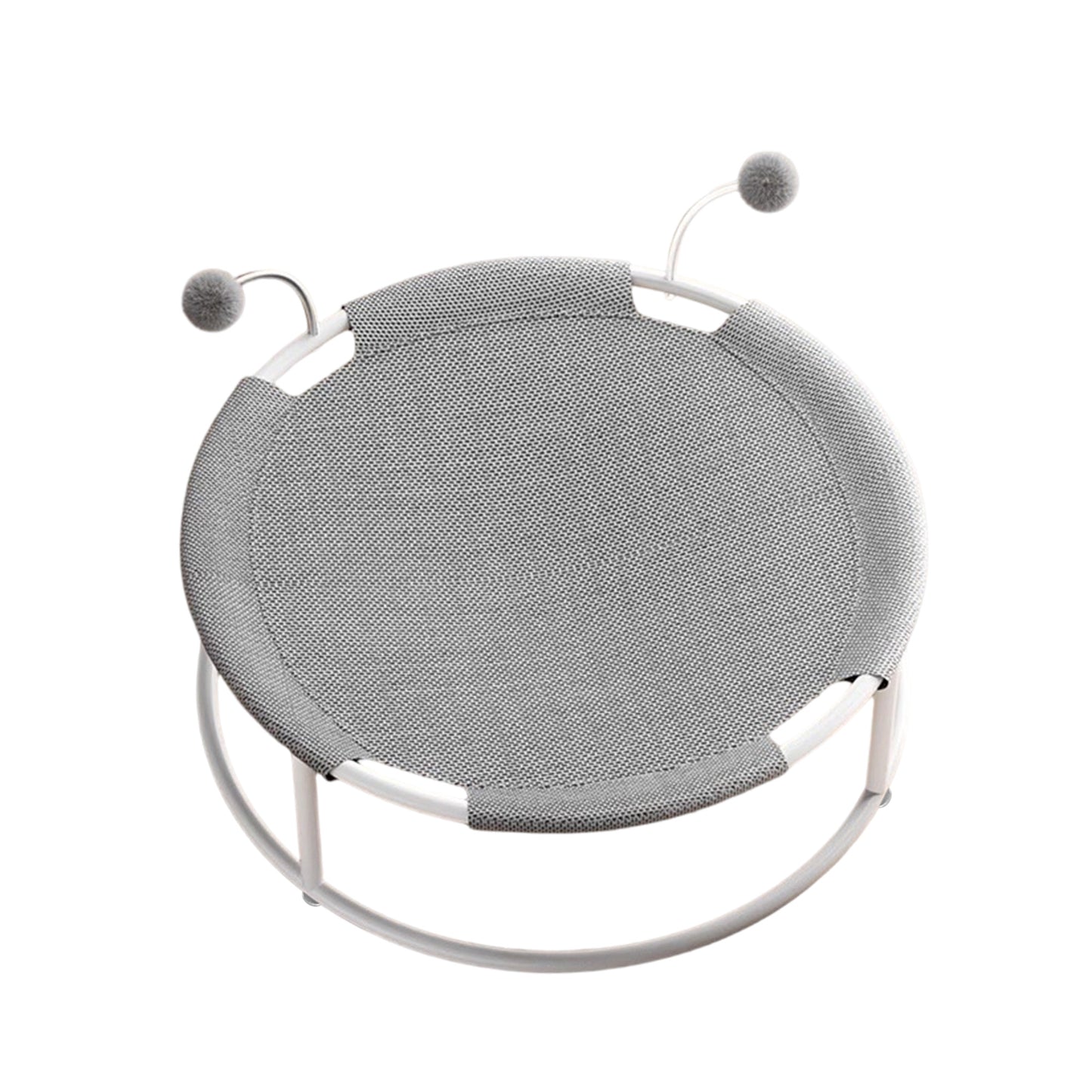 Twinsing Elevated Hammock with Interactive Pom-Pom Toys Cat Bed, Grey