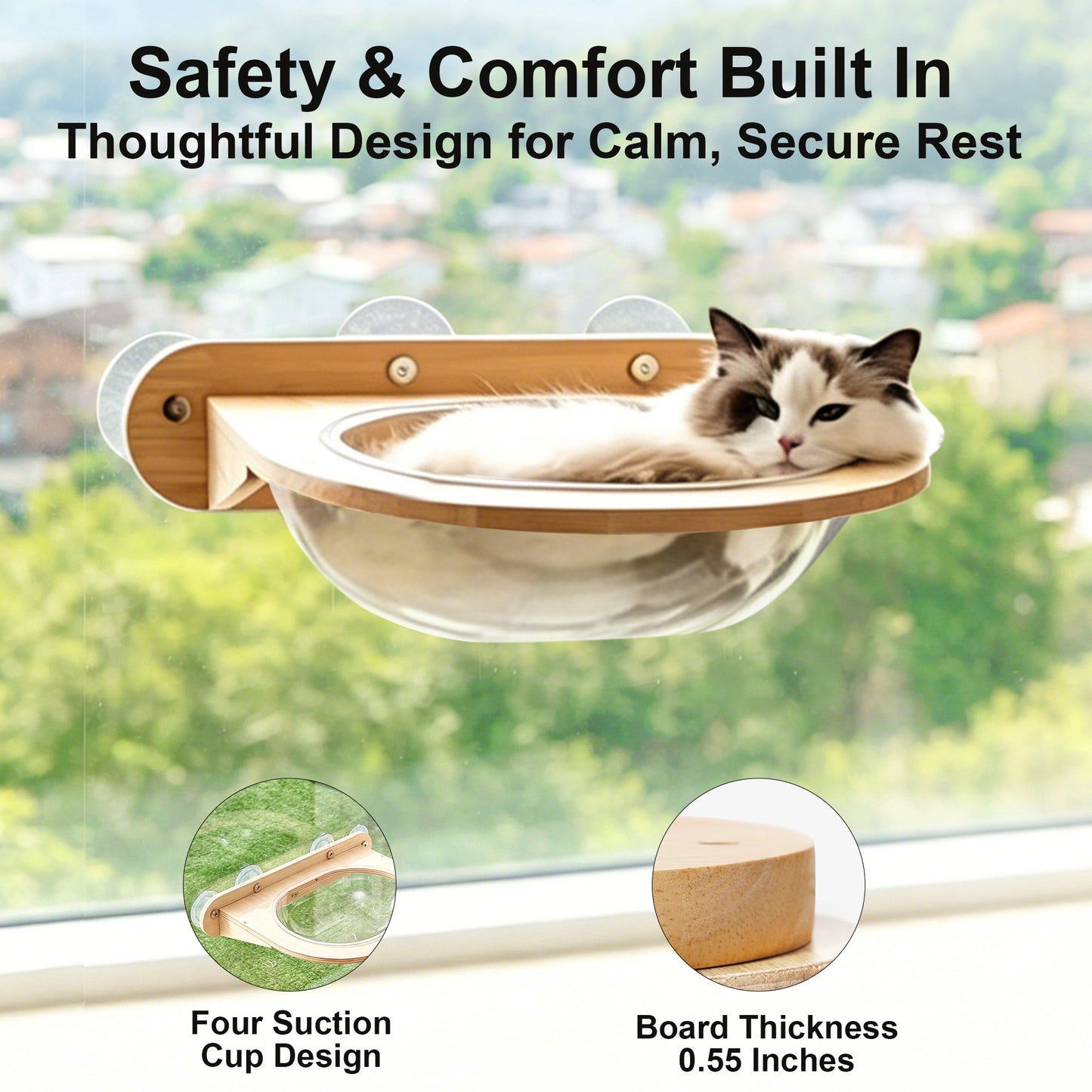 Twinsing Wood Cat Window Perch