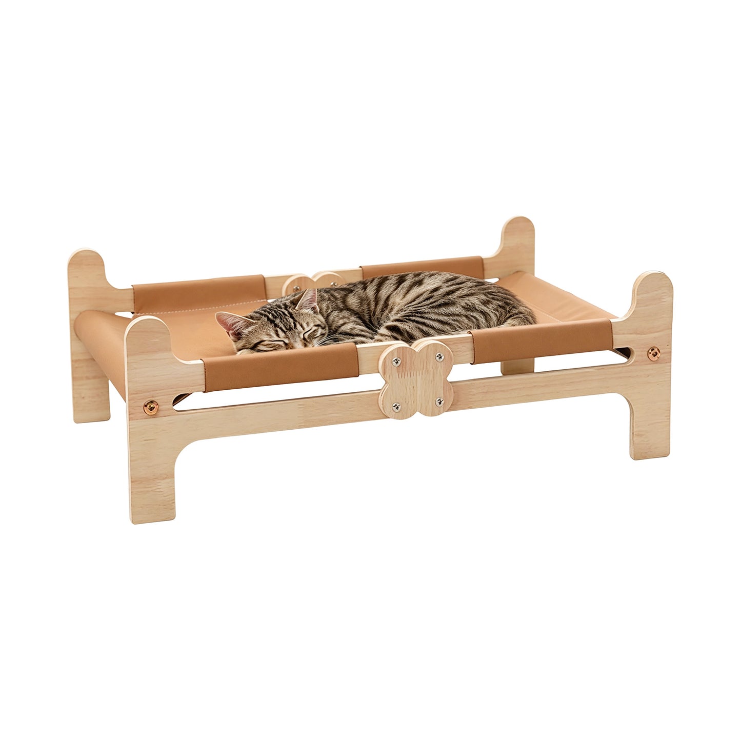 Twinsing Wooden Hammock Breathable Couch with Scratch-Resistant Fabric Elevated Dog & Cat Bed