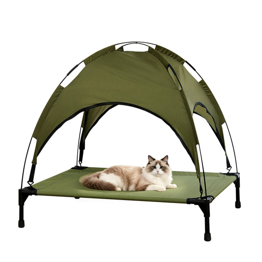 Twinsing Indoor Outdoor Camping Backyard Portable Raised Cot Waterproof Cooling Tent Elevated Dog & Cat Bed, Green